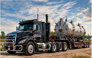 Illustrative concept of MidAmerica branded truck serving specialized freight