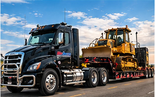 Illustrative concept of MidAmerica branded truck serving step deck transport